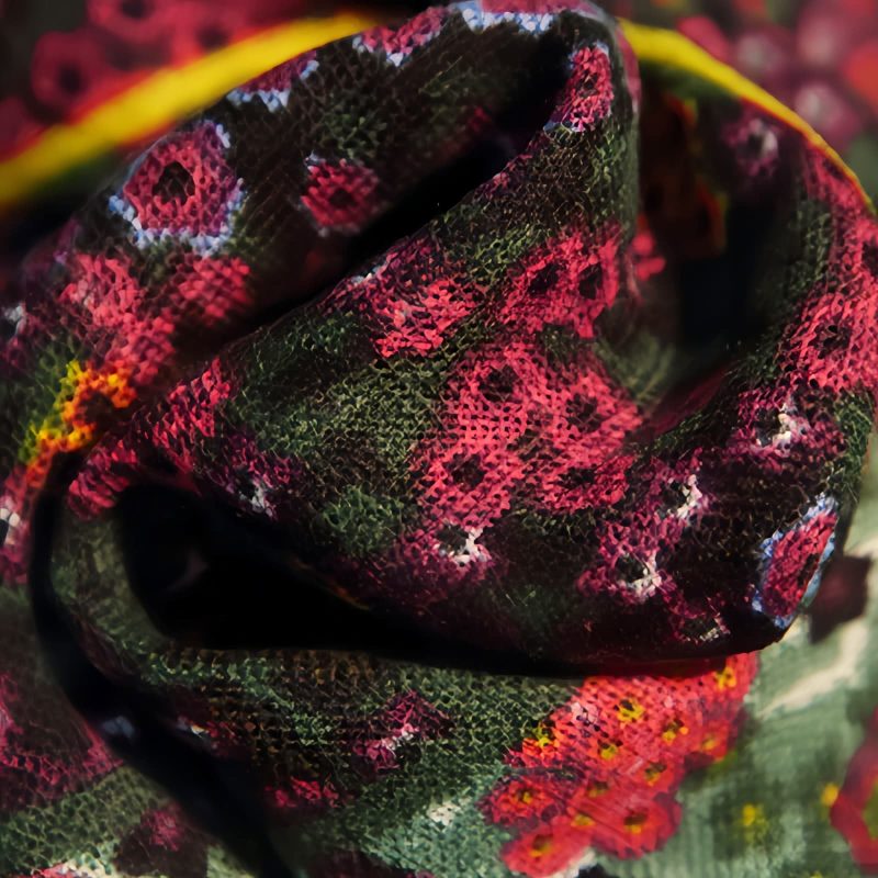 Chal envolvente con estampado floral tibetano vintage Tibetan Vintage Floral Pattern Shawl Wrap