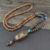 Tibetanische Wengeholz-Bodhi-Samen-Achat-Halskette Tibetan Wenge Wood Bodhi Seed Agate Necklace
