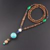 Tibetanische Wengeholz-Bodhi-Samen-Achat-Halskette Tibetan Wenge Wood Bodhi Seed Agate Necklace