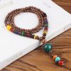 Tibetanische Wengeholz-Bodhi-Samen-Achat-Halskette Tibetan Wenge Wood Bodhi Seed Agate Necklace