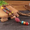 Tibetanische Wengeholz-Bodhi-Samen-Achat-Halskette Tibetan Wenge Wood Bodhi Seed Agate Necklace