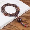 Tibetanische Wengeholz-Bodhi-Samen-Achat-Halskette Tibetan Wenge Wood Bodhi Seed Agate Necklace