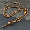 Tibetanische Wengeholz-Bodhi-Samen-Achat-Halskette Tibetan Wenge Wood Bodhi Seed Agate Necklace