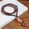 Tibetanische Wengeholz-Bodhi-Samen-Achat-Halskette Tibetan Wenge Wood Bodhi Seed Agate Necklace