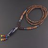 Tibetanische Wengeholz-Bodhi-Samen-Achat-Halskette Tibetan Wenge Wood Bodhi Seed Agate Necklace