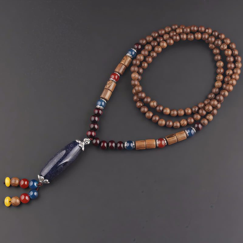 Tibetanische Wengeholz-Bodhi-Samen-Achat-Halskette Tibetan Wenge Wood Bodhi Seed Agate Necklace