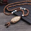 Tibetanische Wengeholz-Bodhi-Samen-Achat-Halskette Tibetan Wenge Wood Bodhi Seed Agate Necklace