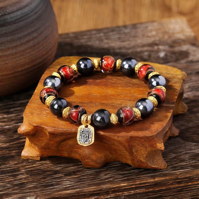 Pulsera de la Diosa de la Riqueza Zakiram Tibetana de Vidrio Liuli Tibetan Zakiram Goddess of Wealth Liuli Glass Luck Bracelet