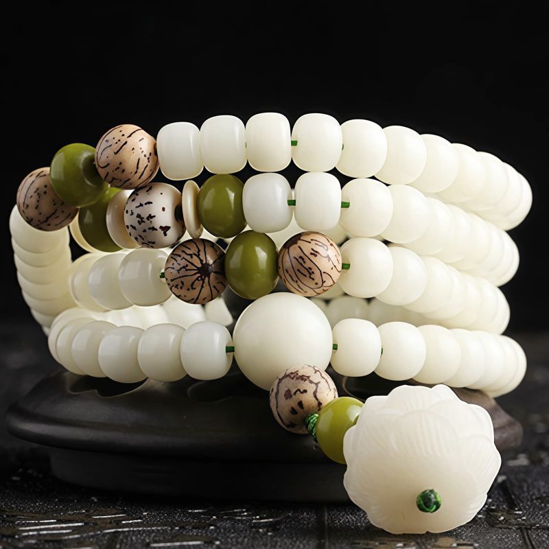 Gelang Harmoni Bodhi Jade Putih White Jade Bodhi Harmony Bracelet