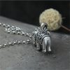 Collar con colgante de elefante de plata 990: símbolo de fuerza 990 Silver Elephant Strength Necklace Pendant