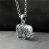Collar con colgante de elefante de plata 990: símbolo de fuerza 990 Silver Elephant Strength Necklace Pendant