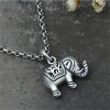 Collar con colgante de elefante de plata 990: símbolo de fuerza 990 Silver Elephant Strength Necklace Pendant
