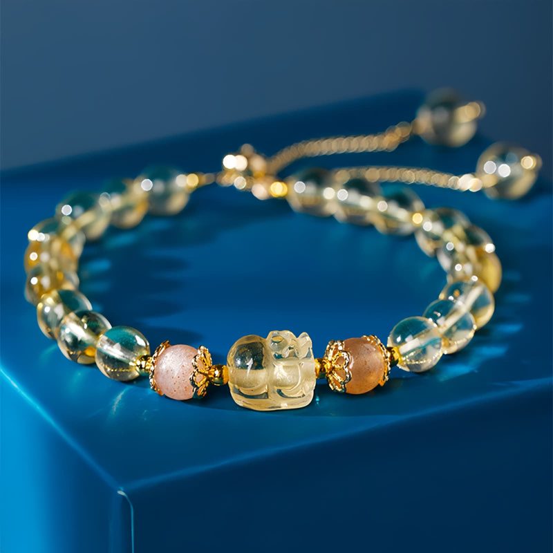 Pulsera de Sanación de Cuarzo Rosa y Aguamarina Aquamarine Strawberry Quartz Healing Bracelet