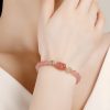 Pulsera de Sanación de Cuarzo Rosa y Aguamarina Aquamarine Strawberry Quartz Healing Bracelet
