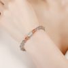 Pulsera de Sanación de Cuarzo Rosa y Aguamarina Aquamarine Strawberry Quartz Healing Bracelet