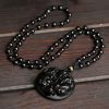 Collar de Purificación de Obsidiana Negra con Doble Pixiu Black Obsidian Double Pixiu Purification Necklace