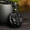 Collar de Purificación de Obsidiana Negra con Doble Pixiu Black Obsidian Double Pixiu Purification Necklace