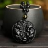 Collar de Purificación de Obsidiana Negra con Doble Pixiu Black Obsidian Double Pixiu Purification Necklace