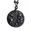 Collar de Purificación de Obsidiana Negra con Doble Pixiu Black Obsidian Double Pixiu Purification Necklace