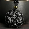 Collar de Purificación de Obsidiana Negra con Doble Pixiu Black Obsidian Double Pixiu Purification Necklace