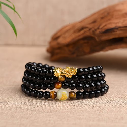 Pulsera de Protección Pixiu del Zodiaco Chino en Obsidiana Negra Pulsera de Protección Pixiu del Zodiaco Chino en Obsidiana Negra