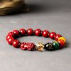 سوار يد من الزنجفر يحمي الثروة ويجلب الحظ السعيد (بي شيو) Cinnabar PiXiu Wealth Protection Bracelet