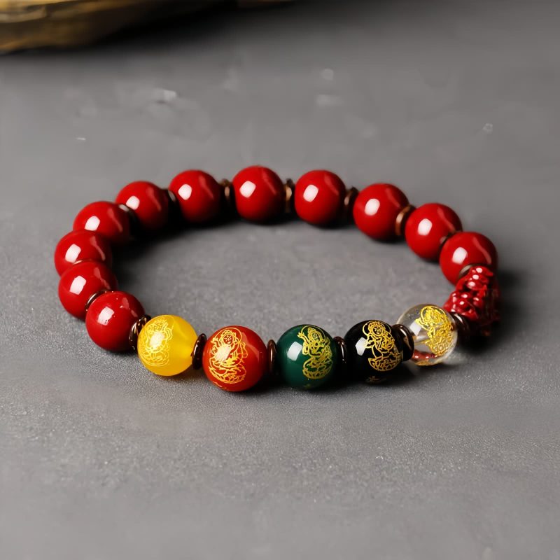 سوار يد من الزنجفر يحمي الثروة ويجلب الحظ السعيد (بي شيو) Cinnabar PiXiu Wealth Protection Bracelet