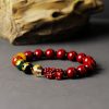 سوار يد من الزنجفر يحمي الثروة ويجلب الحظ السعيد (بي شيو) Cinnabar PiXiu Wealth Protection Bracelet
