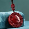 قلادة تعليقة يين يانغ من الزنجفر Cinnabar Yin Yang Pendant Necklace