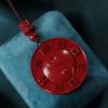 قلادة تعليقة يين يانغ من الزنجفر Cinnabar Yin Yang Pendant Necklace