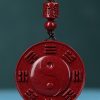 قلادة تعليقة يين يانغ من الزنجفر Cinnabar Yin Yang Pendant Necklace