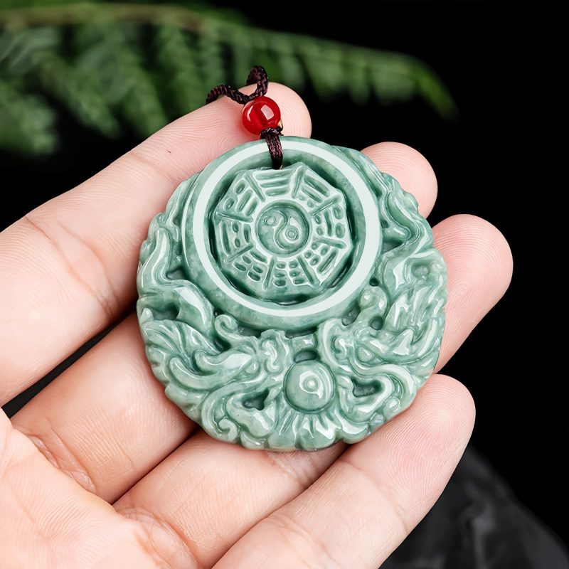 Collar de Equilibrio Dragón Jade Yin Yang Dragon Jade Yin Yang Balance Necklace