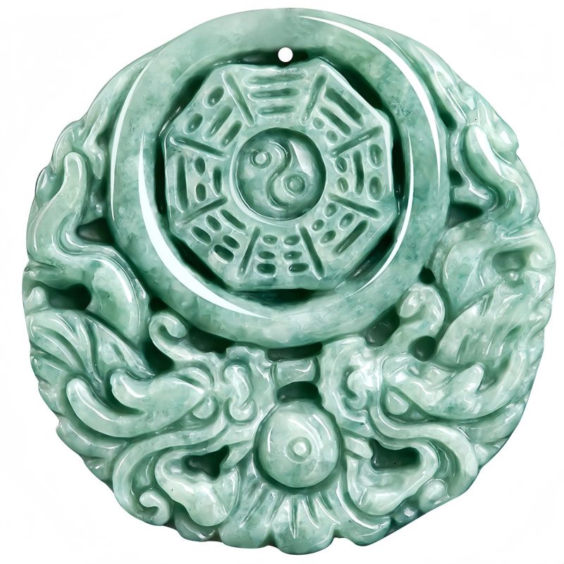 Collar de Equilibrio Dragón Jade Yin Yang Dragon Jade Yin Yang Balance Necklace