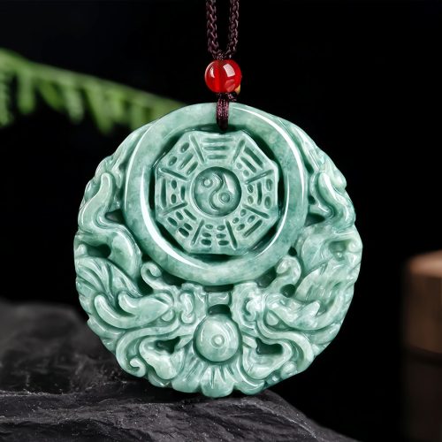 Collar de Equilibrio Dragón Jade Yin Yang Collar de Equilibrio Dragón Jade Yin Yang