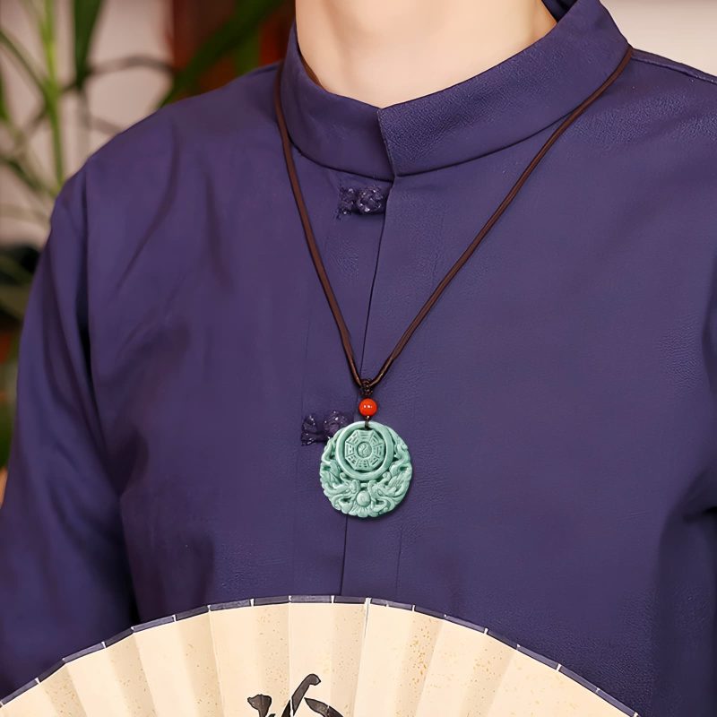 Collar de Equilibrio Dragón Jade Yin Yang Dragon Jade Yin Yang Balance Necklace