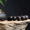 سوار يد من خشب الأبنوس المنقوش بتصميم يين ويانغ على شكل قرع Ebony Wood Yin Yang Engraved Gourd Balance Bracelet