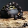 سوار يد من خشب الأبنوس المنقوش بتصميم يين ويانغ على شكل قرع Ebony Wood Yin Yang Engraved Gourd Balance Bracelet