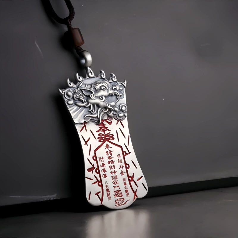 風水 朱砂 ピーシュー ネックレス ペンダント Feng Shui Cinnabar PiXiu Necklace Pendant