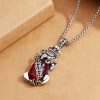 Collar con Pixiu y Granate para la Abundancia y la Buena Suerte Garnet PiXiu Wealth Luck Necklace