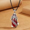 Collar con Pixiu y Granate para la Abundancia y la Buena Suerte Garnet PiXiu Wealth Luck Necklace