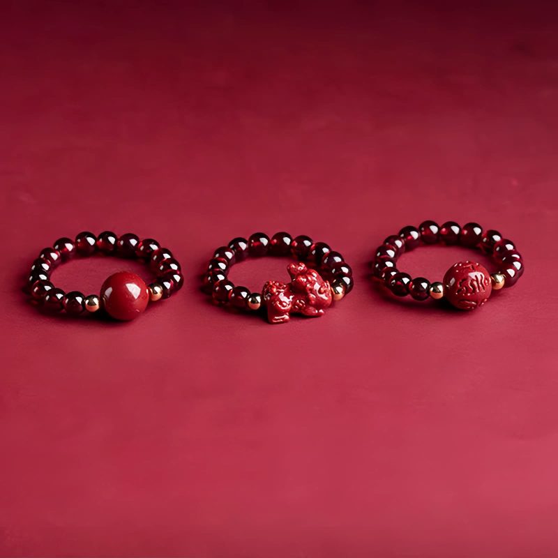 Anillo de Granate Pixiu Om Mani Padme Hum Garnet PiXiu Om Mani Padme Hum Ring