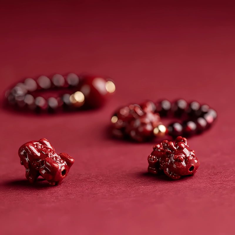 Anillo de Granate Pixiu Om Mani Padme Hum Garnet PiXiu Om Mani Padme Hum Ring