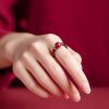 Anillo de Granate Pixiu Om Mani Padme Hum Garnet PiXiu Om Mani Padme Hum Ring