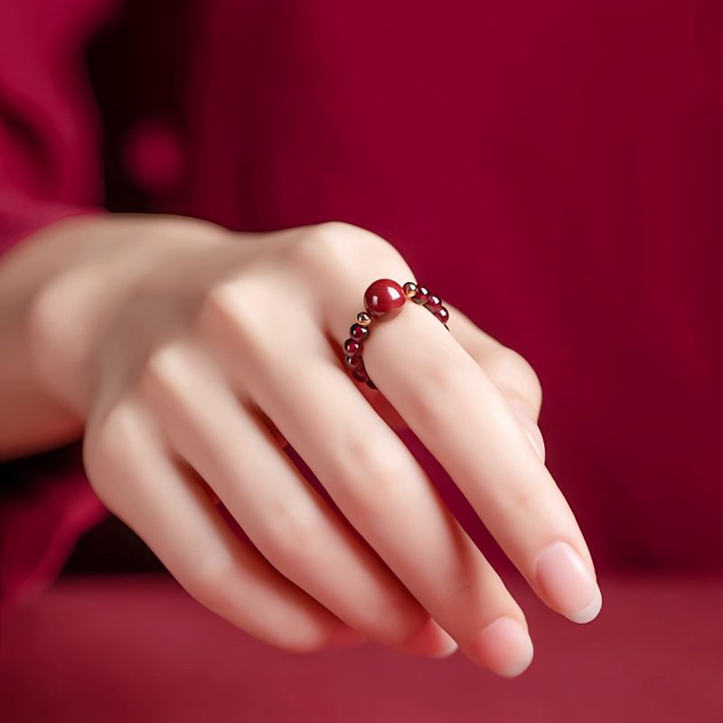 Anillo de Granate Pixiu Om Mani Padme Hum Garnet PiXiu Om Mani Padme Hum Ring