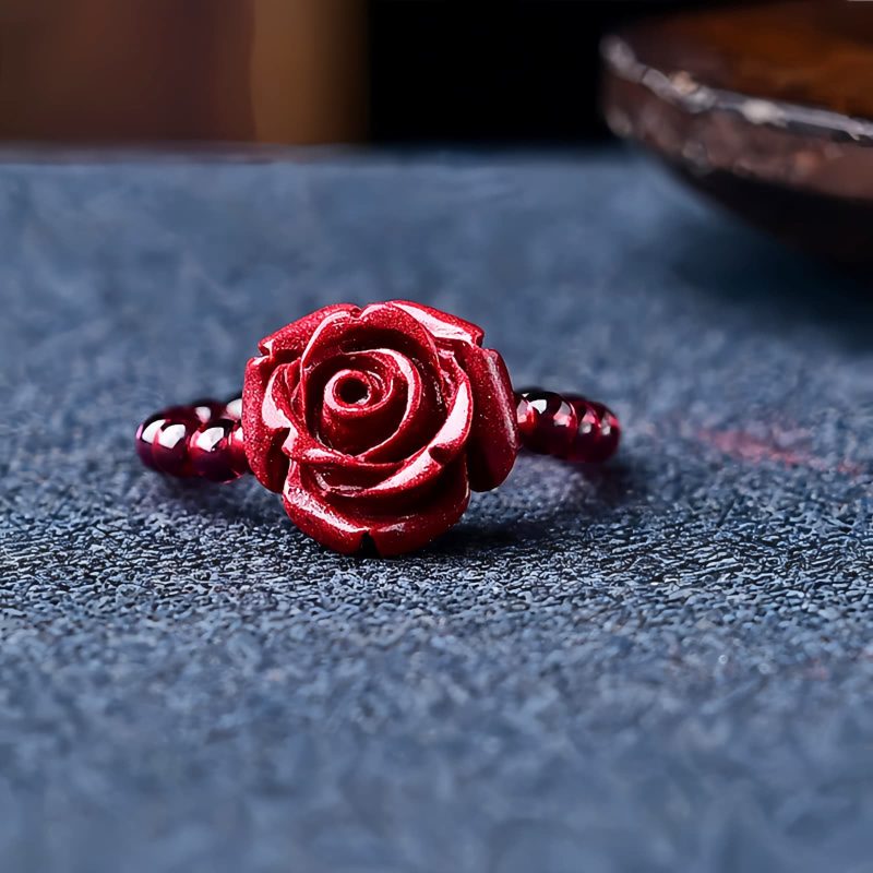Anillo de Granate Pixiu Om Mani Padme Hum Garnet PiXiu Om Mani Padme Hum Ring