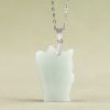 Kalung Liontin Kucing Keberuntungan Jade Jade Fortune Cat Prosperity Pendant Necklace