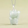 Kalung Liontin Kucing Keberuntungan Jade Jade Fortune Cat Prosperity Pendant Necklace
