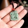 Colar Pingente de Riqueza PiXiu de Jade Jade PiXiu Wealth Pendant Necklace
