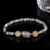 ムーンストーン・トルマリンヒーリングブレスレットとピシャ Moonstone Tourmaline Healing Bracelet with PiXiu