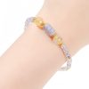 ムーンストーン・トルマリンヒーリングブレスレットとピシャ Moonstone Tourmaline Healing Bracelet with PiXiu